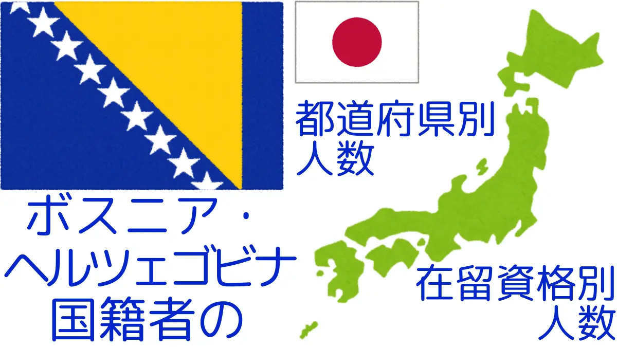 ボスニア・ヘルツェゴビナ国籍者の都道府県・在留資格別の人数,Number of Bosnia and Herzegovina Nationals by Prefecture and Residence Status in Japan